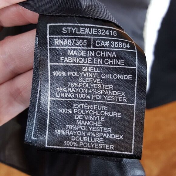 JACK Womens Jacket Small Black Faux Leather Open Draped Sherpa Collar BB DAKOTA - Picture 4 of 8